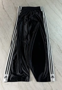 Vintage Adidas Baggy Dazzle Basketball Breakaway Hose Y2K glänzend schwarz Medium - Bild 1 von 4