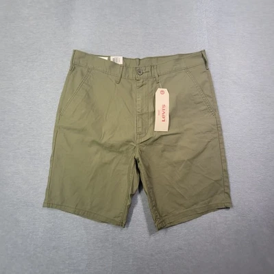 Pantalones Cortos Levis Para Hombres 34 Verde Calce Recto Chino Frente Plano 9" Informales Senderismo Nuevos con Etiquetas Foto 1 de 4