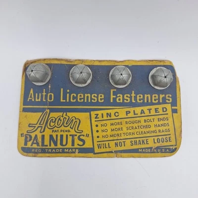 Juego completo de 4 sujetadores de licencia originales bellota palnuts chapados en zinc vintage Foto 1 de 4