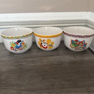3 Vintage Kellogg Company Tony Tiger, Tuscan Sam & Corny Rooster Cereal Bowl 02 - Picture 1 of 7