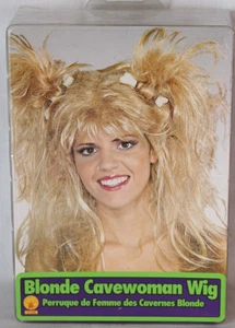 Blond Cavewoman Costume Wig Bone Flintstone Prehistoric Punk Rubies 51186 NEW-16 - Picture 1 of 7
