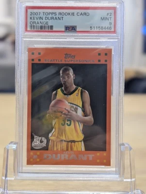 Tarjeta Topps RC 2007 naranja #2 Kevin Durant novato radiocontrol PSA 9🔥 Foto 1 de 2