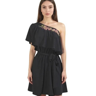 Vestido Jennifer Lopez Negro Corbata Flores Místicas Para Mujer XL Negro Volantes Bordado  Foto 1 de 4