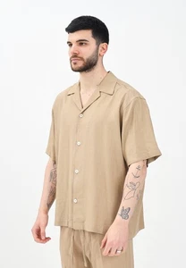 I'M BRIAN Camicie Uomo Beige Camicia manica corta Camicia a manica corta beige d - Imagen 1 de 5
