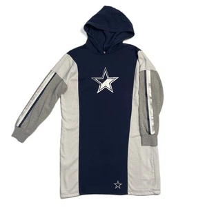 Dallas Cowboys NFL Football Women's Hoodie Dress Size Large Tunic Blue Gray Star - Picture 1 of 15