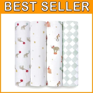 Elefant Zirkus Swaddle Decken, 100% Baumwolle - Bild 1 von 8