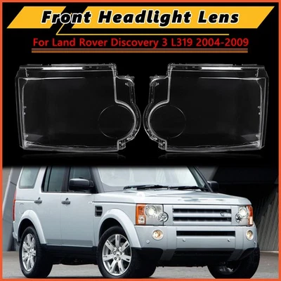 Pair Headlight Lens HeadLamp Cover Shell For Land Rover Discovery LR3 2005-2009 - Image 1 of 4