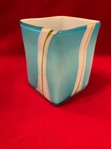 Fused Glass Blue Rectangular Plant Holder - Picture 1 of 7