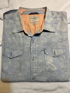 Tommy Bahama XL Camisa Hombre Estampado Floral Dos Tonos Azul Y Melocotón Color - Imagen 1 de 8