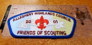 BSA Allegheny Highlands Council 2001 "Friends of Scouting" CSP SA-24  {ww} - Picture 1 of 1