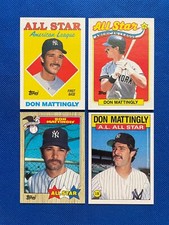 1986-1989 Topps All Stars A.L. Leaders Don Mattingly MLB Yankees (4 Card Set)