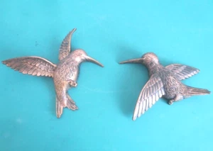 Vintage Hummingbirds 7450 Set of 2 Plastic Copper Hangar Wall Decor '77 Dart Ind - Picture 1 of 6