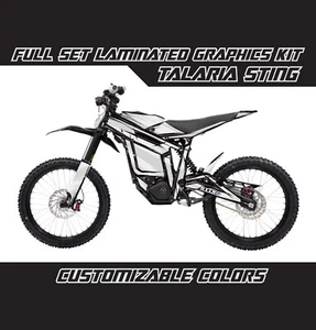 TALARIA STING Cartoon Animated Style White Gray Graphics Kit Stickers Decals Set - Picture 1 of 2