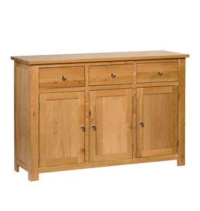 Large Sideboard, Storage Cabinet, Wide Dresser, Solid Wood Unit with 3 Drawers - Picture 1 of 8