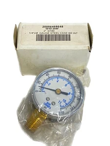 New PIC 2” Dry Pressure Gauge 0-160psi 1/4” LM Gauge Steel Case BR Int 101D-204F - Picture 1 of 5