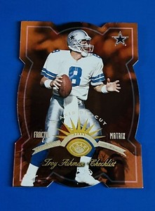 1997 Leaf Troy Aikman Y-Axis Die-cut Fractal Matrix Bronze SSP Card #199  Sharp!