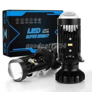 2X 100W H4 40000LM Bi-LED Projector Lens Hi-Lo Beam Bulb Headlight Retrofit UK - Picture 1 of 14