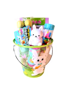 EASTER BASKET with Activities, No Candy, Clear Basket, For 3+ Year-olds Lot of 5 - Picture 1 of 6