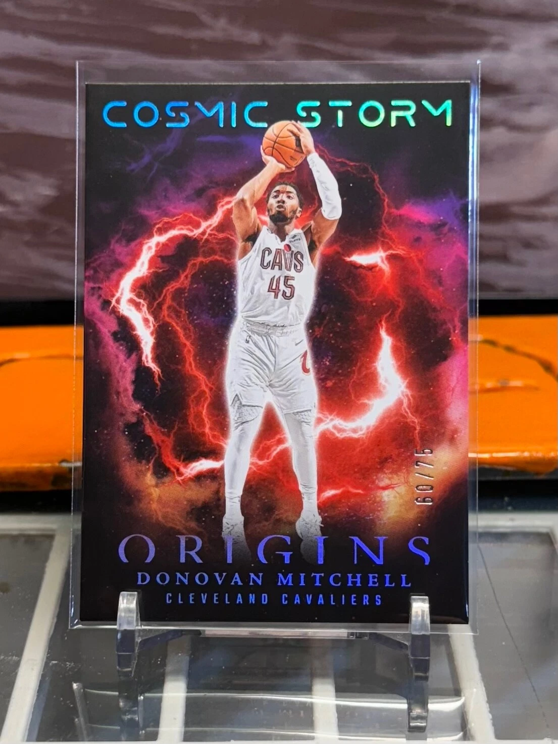 2023-24 PANINI ORIGINS DONOVAN MITCHELL RED COSMIC STORM /75 CLEVELAND CAVALIERS