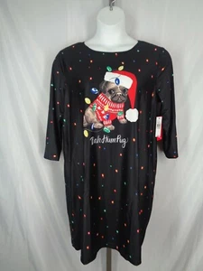 Dress Works Bah Hum Pug Ugly Christmas Tunic Dress Size XL Holiday Party New - Picture 1 of 8