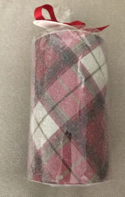 NUEVO Sur La Mesa Navidad Cuadros 1 Mecha Pilar Vela 100% Cera de Parafina 5” X 3” Foto 1 de 4