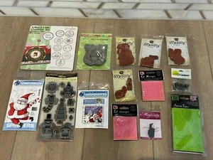 Lotto timbri/cling in gomma/set 14 pezzi temi misti più nuovi - Foto 1 di 6