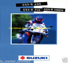 SUZUKI GSX-R 600 750 1100 W  Brochure moto dépliant catalogue French