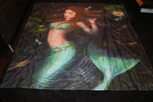 Mermaid Fantasy Shower Current or Banner - Dark with Greens - Picture 1 of 6