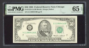 1985 $50 Fr#2122-G Fifty Dollar FRN G Note Chicago PMG 65 EPQ Serial # G11989416 - Picture 1 of 2