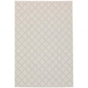 7' X 9' Gray and Ivory Geometric Stain Resistant Indoor Outdoor Area Rug - Picture 1 of 1