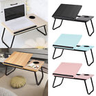 Portable Laptop Stand Table Lazy Lap Sofa Bed PC Notebook Desk Tray Wood Top
