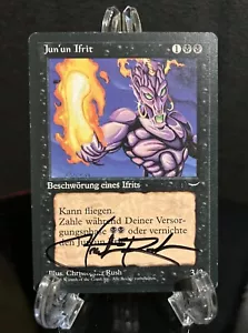 MTG Junun Efreet LP GERMAN Renaissance FBB Artist Signed Christopher Rush Vinage - Picture 1 of 2