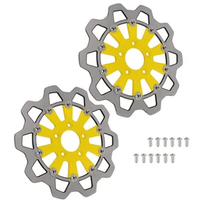 Rotor de disco de freno delantero 2 piezas 299 mm para Harley Trike Road King 2009-2019 amarillo - Imagen 1 de 11