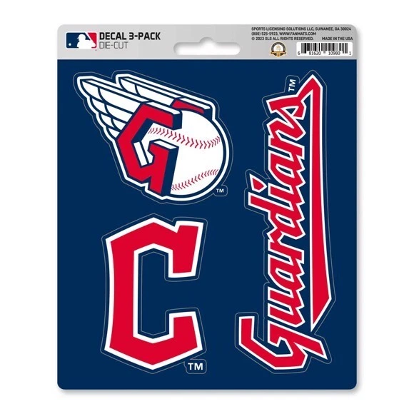 Cleveland Guardians MLB Vinyl Die-Cut Decal Sticker Set / 3 Pack *Free Shipping - Image 1 of 1