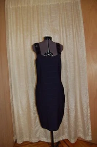 Alice + Olivia Womens Dress Navy Blue Stretched Knit Straps Fitted Medium - Picture 1 of 12