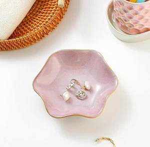 Ceramic Jewelry Dish,Ring Dish,Trinket Tray,Jewelry Tray,Key Bowl Pink Room Deco - Picture 1 of 6