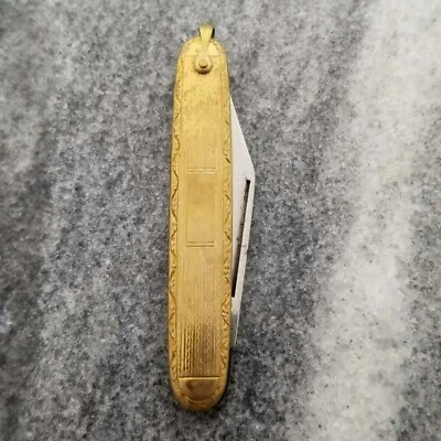 Cuchillo de una sola hoja vintage, llavero para reloj de bolsillo, 2 3/8 pulgadas de largo 1/2 pulgada de ancho Foto 1 de 4