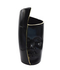 Vase Keramik, Dekovase, Blumenvase, schwarz-gold Vase, Gesichtsvase