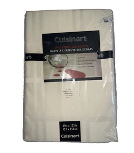 Cuisinart NIOP Spill Proof Stain Resistant Microfiber Tablecloth, 60x102, ECRU - Picture 1 of 5
