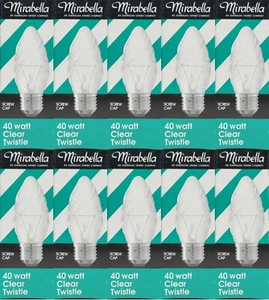 10 x 40W Clear E27 Twisted Candle Light Globes Bulbs Lamps Edison Screw Dimmable - Picture 1 of 6