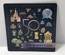 Walt Disney World 50th Anniversary Gift Card 4 Parks Square Navy Zero Value