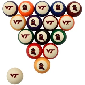 Virginia Tech Hokies Billiard Ball Set - Standard Colors - Picture 1 of 1