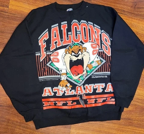 VTG Atlanta Falcons Tazmanian Devil Crewneck Sweatshirt Sz XL NFL TAZ USA TRENCH Cover