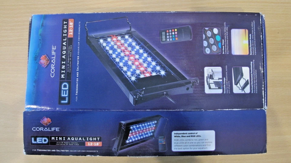 Coralife Aqualight Mini Aquarium LED Light Fixture - 12"-18" - Fresh Salt water - Image 1 of 3