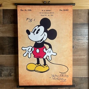Striscione Topolino 17"x24" da parete NUOVO regalo pergamena classico design Walt Disney - Foto 1 di 8