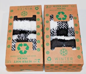 Calcetines 2 pares súper suaves para mujer hechos con fibras recicladas talla 4-10 paquetes de 2 - Imagen 1 de 4