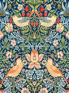 Panel de cerámica mural/mosaico de azulejos de William Morris patrón de ladrón de fresas - Imagen 1 de 4