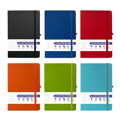 A5 Notebook Dotted Grid Pages 120 GSM Hardback 180 Pages Office School Artist - Image 1 of 4