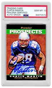 Curtis Martin autographed Patriots 1995 SP Foil RC Card #18 (PSA/ Auto Grade 10) - Picture 1 of 2