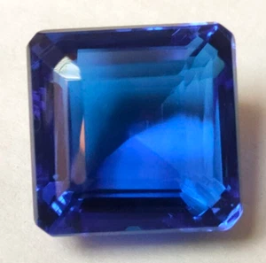 Large Blue Topaz 52.40 Ct. Square Cut Faceted Loose Gemstone for Ring & Pendant - Picture 1 of 7